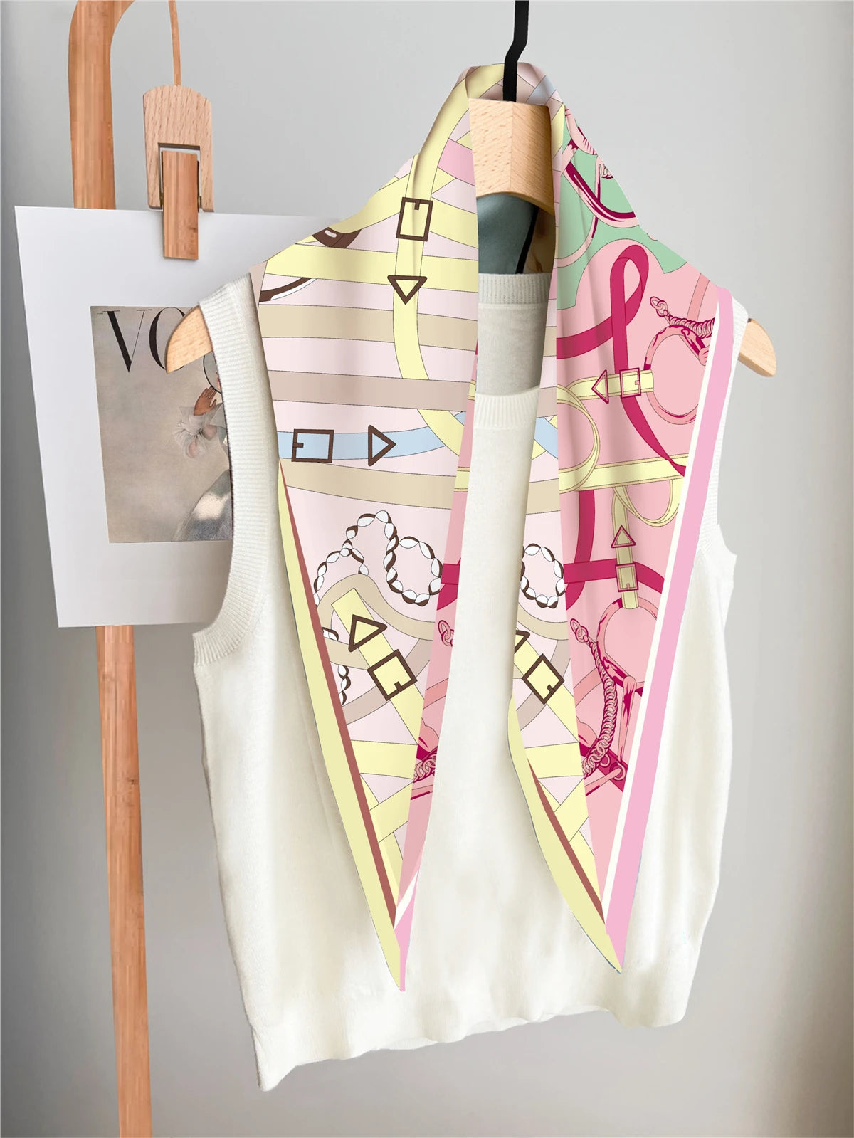 Rope Print Diamond  Silk Scarf