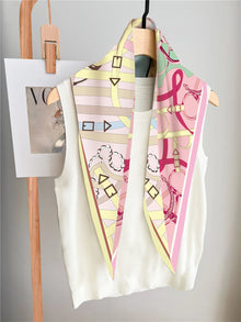 Rope Print Diamond  Silk Scarf