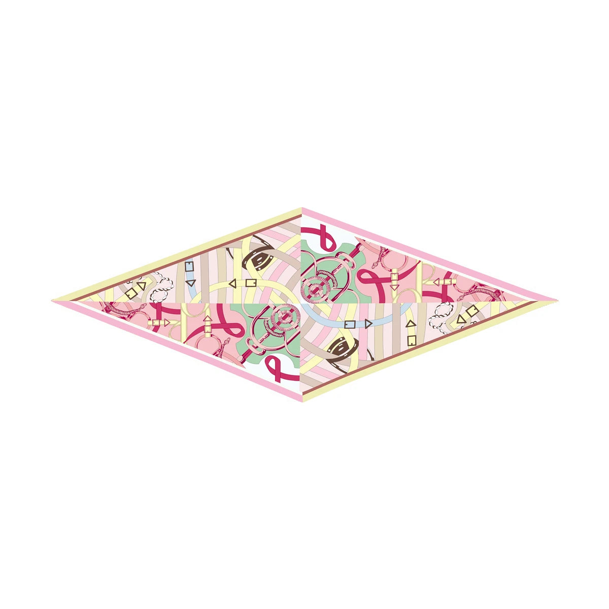 Rope Print Diamond  Silk Scarf
