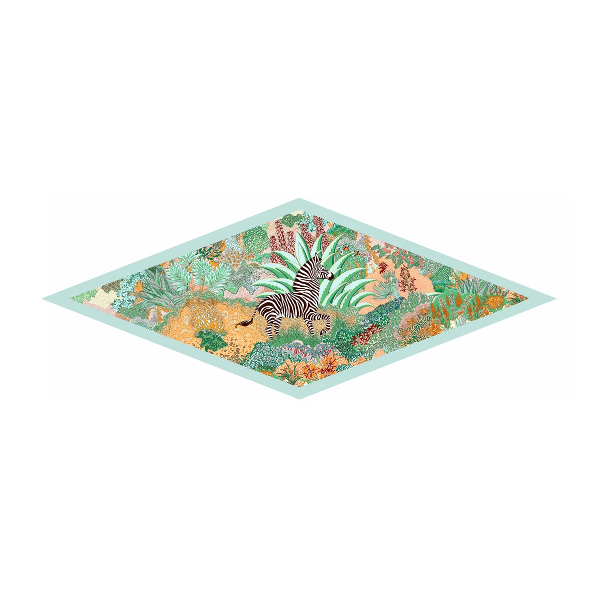Jungle Zebra Diamond Silk Scarf