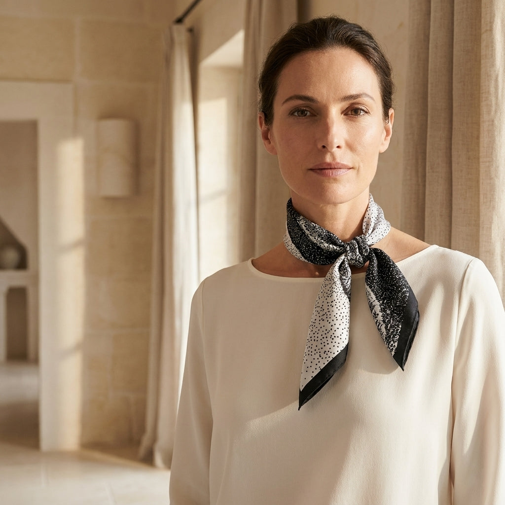 Starsky Splayed Diamond  Silk Scarf