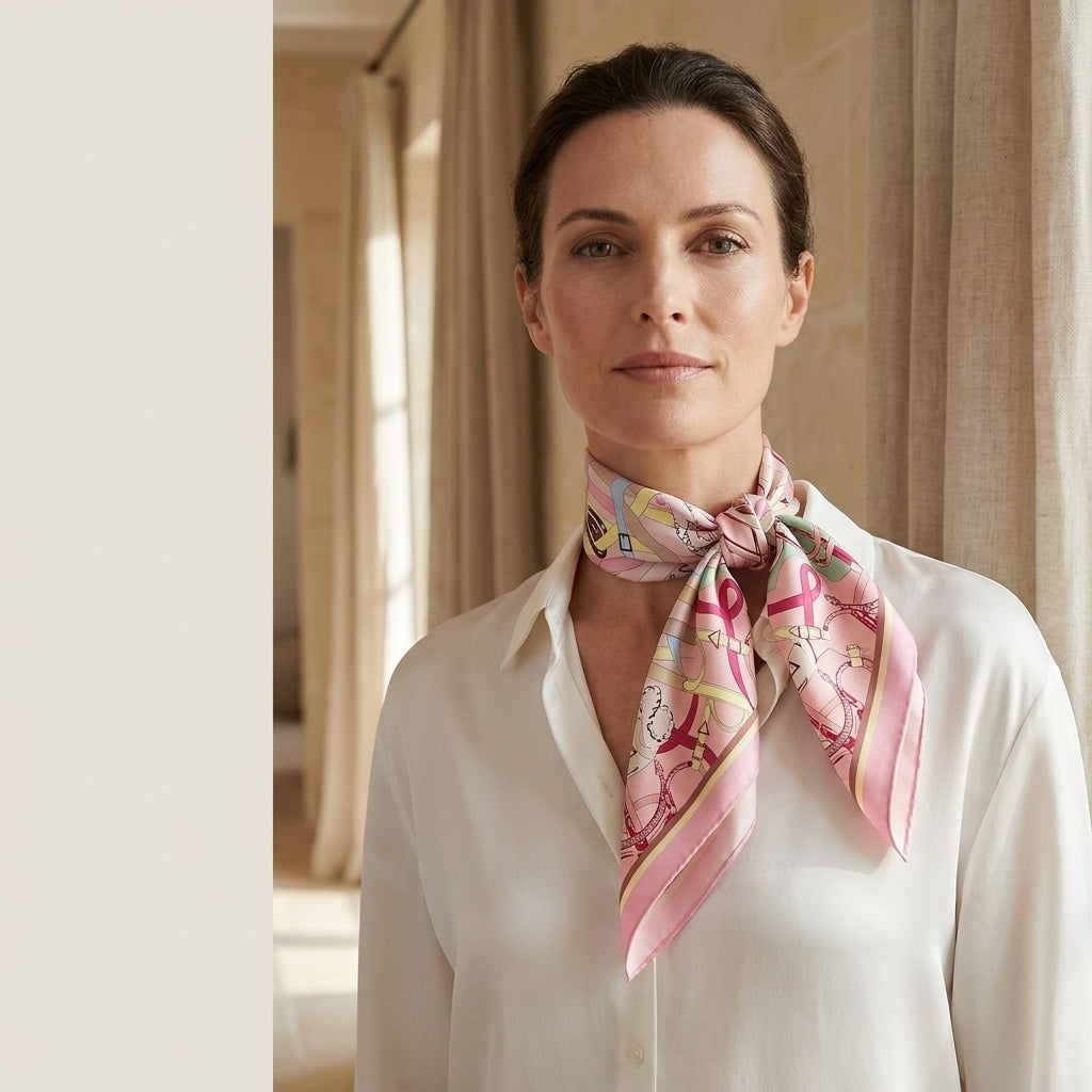 Rope Print Diamond  Silk Scarf
