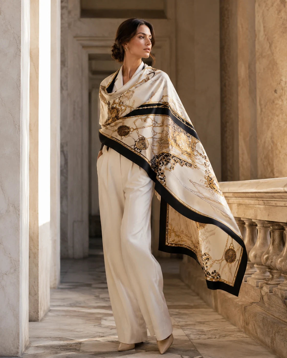 SOIERIE scarf drape and styling