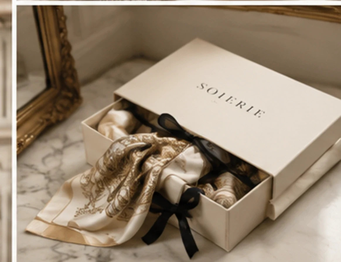SOIERIE scarf presentation and packaging