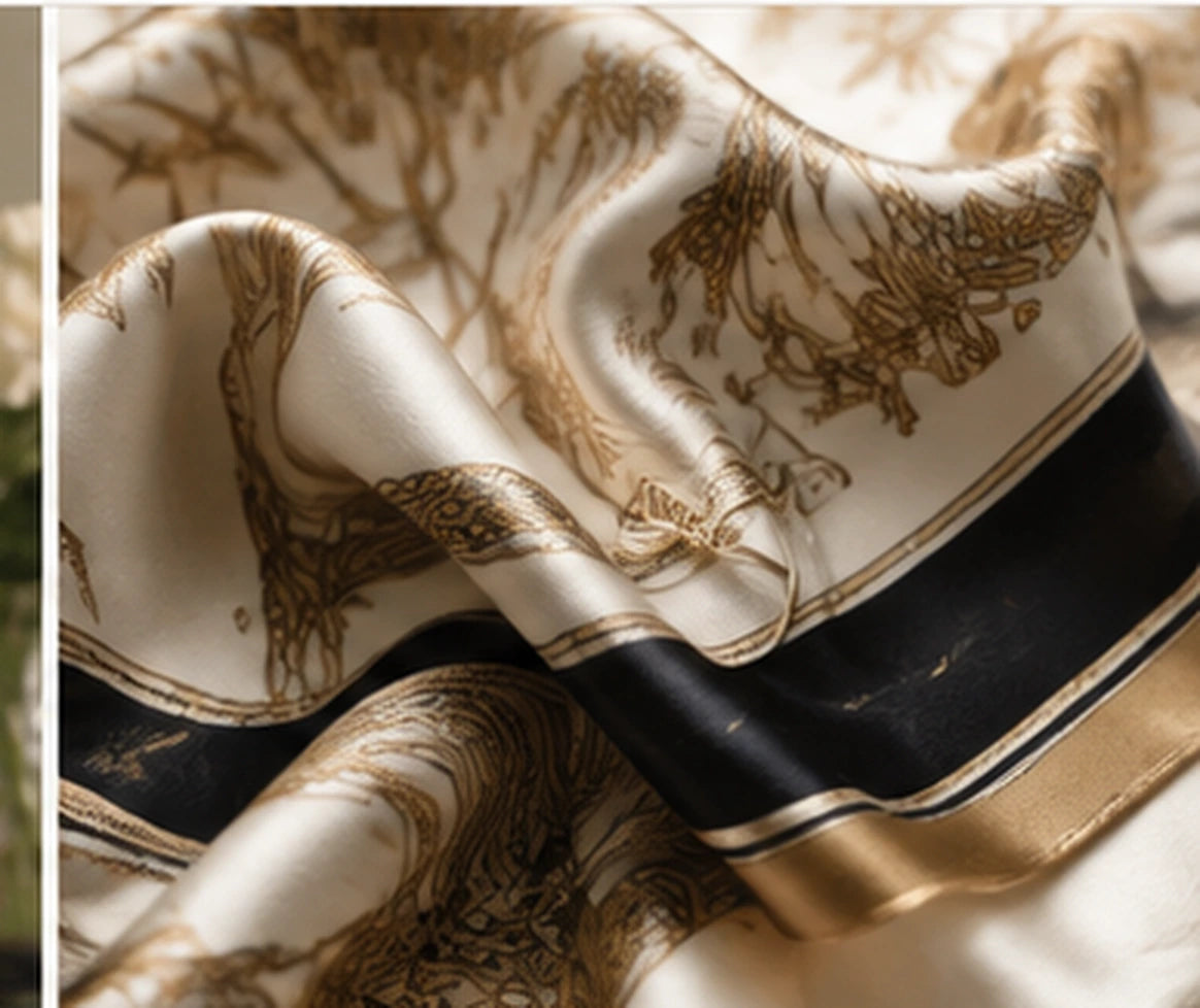 SOIERIE scarf print and fabric detail